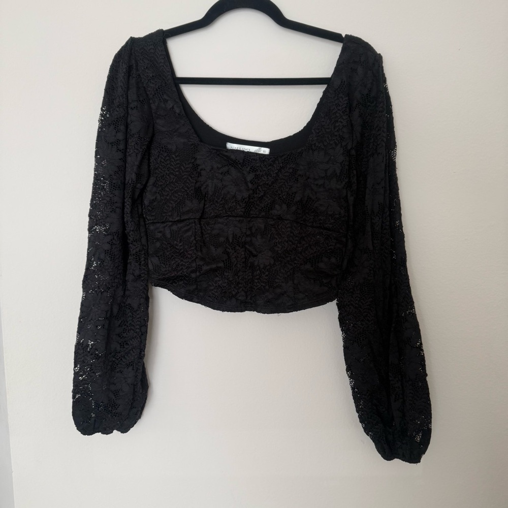 Altar’d State Black Lace Crop Top